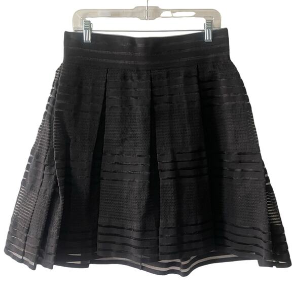 Torrid Pleated Striped Mesh Elastic A Line Skirt Black Size 00 Plus Size - Picture 1 of 9